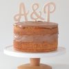 Adornos tartas cake toppers personalizados para boda set iniciales cursivas