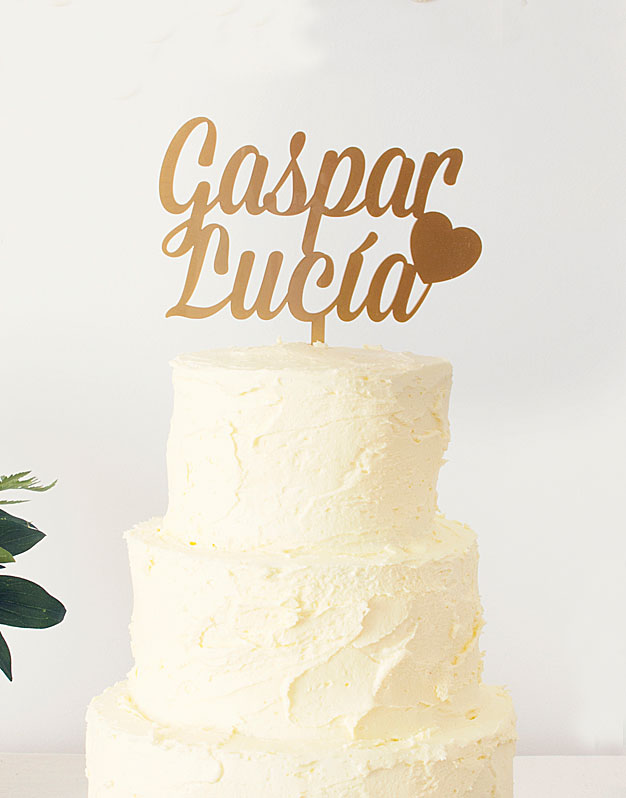 Aeródromo Empírico Gigante Cake topper nombres personalizados para tartas de bodas - Knots made with  love