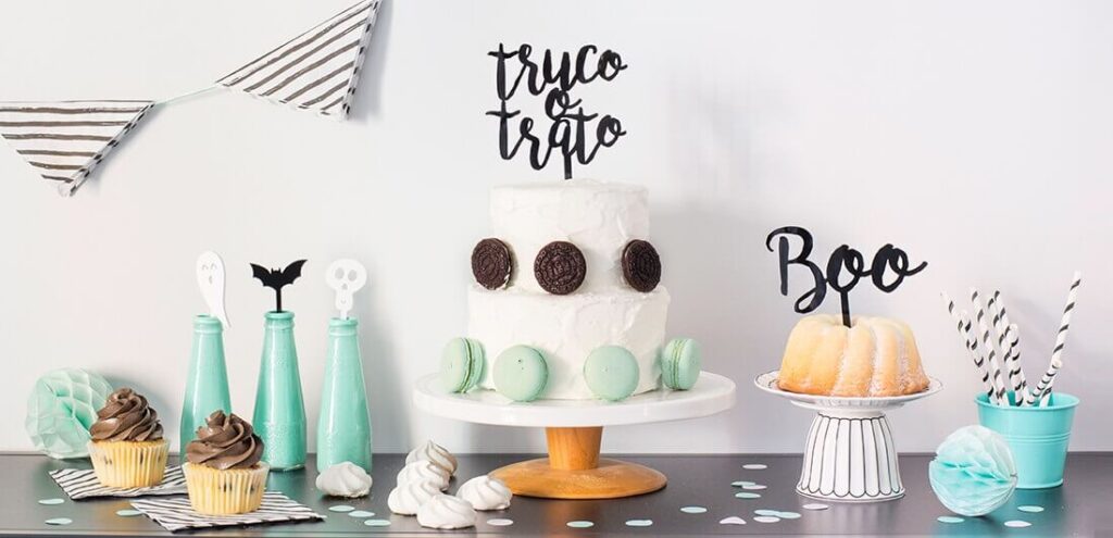 Adornos para tartas cake toppers personalizados knots made with love colección halloween scaryknots