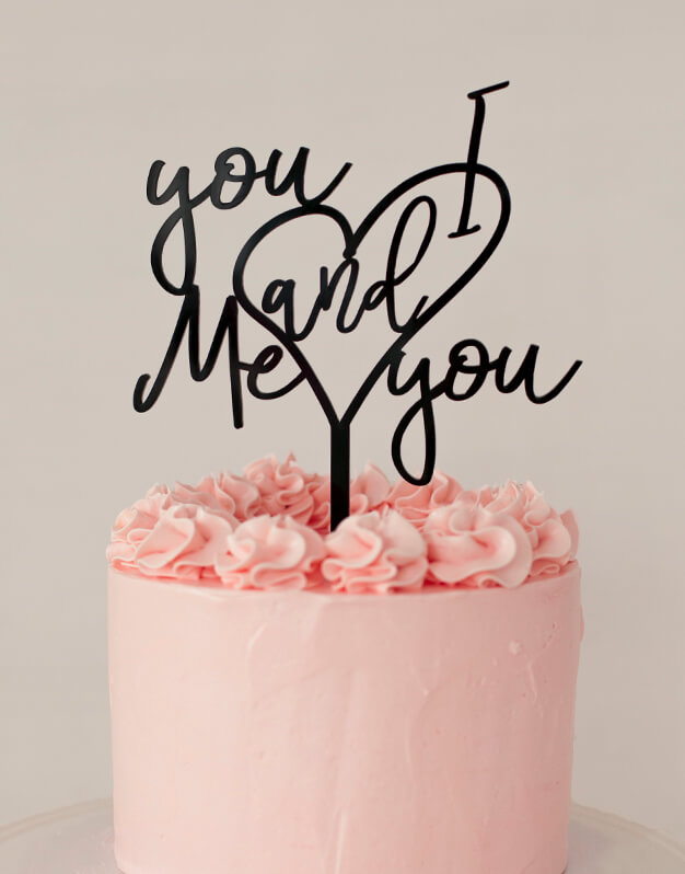 You and I Me and you cake topper adorno para tarta es de la canción más romántica de Wilco. No te pierdas este diseño de la nueva colección Knots made with love.