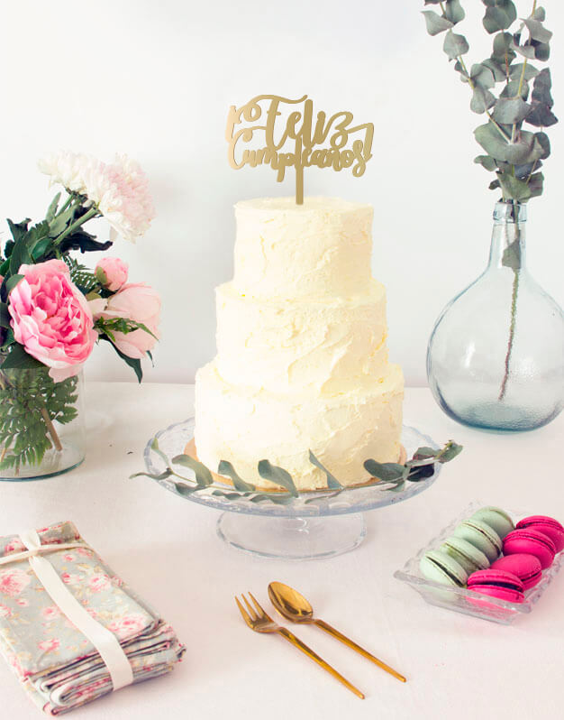 Feliz Cumpleaños cake topper adorno para tarta - Knots made with love