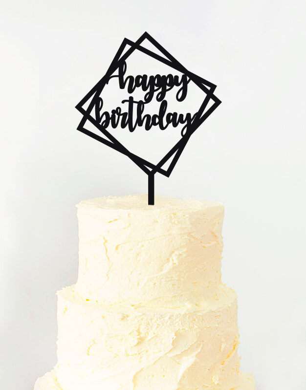 Happy Birthday cake topper adorno para cumpleaños disponible en más de 30 colores. Descubre este adorno para pastel único en knots made with love