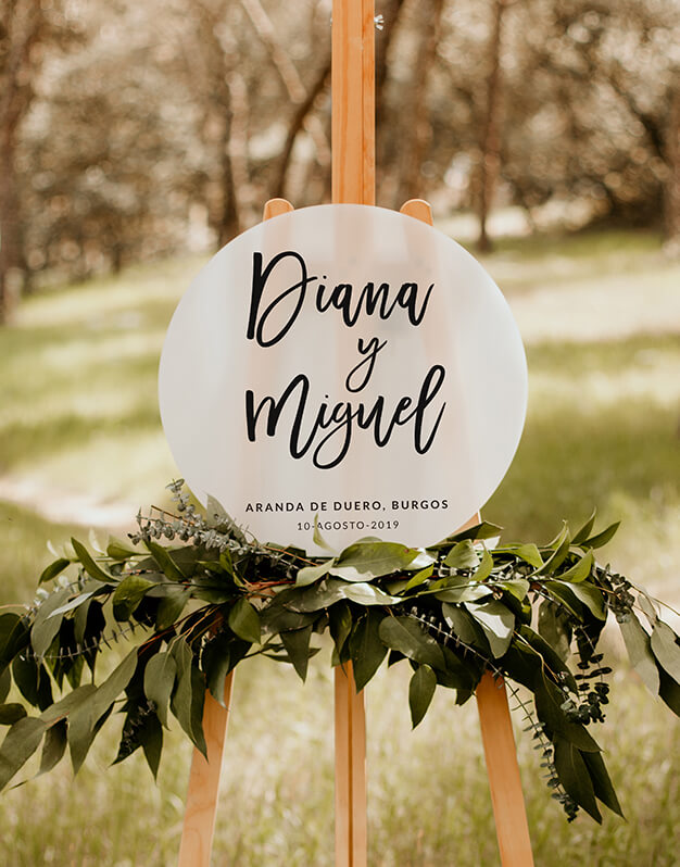 Elegante Cartel circular personalizado para boda con nombres, con o sin fecha y lugar de celebración. ¿Cuál es tu combinación favorita?