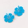 Hibiscus pendientes grandes es la flor del verano por excelencia. Estos originales pendientes azules tienen un diseño de amapola de tamaño 5 cm x 5 cm.