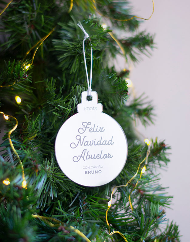 Adorno Navidad Personalizado Abuelos con Nombre decora tu árbol de navidad con este detalle precioso para los abuelos. Naviknots originales desde 2014