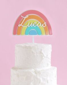CAKE TOPPER | Arcoíris Colores Personalizado Nombre