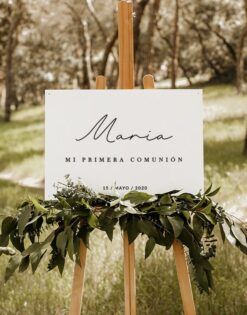 Cartel horizontal mi primera comunión personalizado nombre y fecha