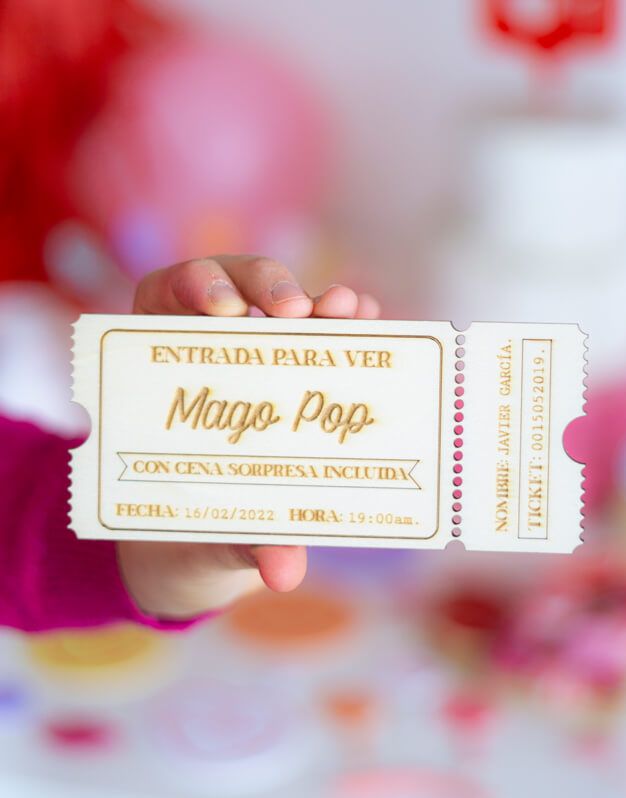 Ticket entrada personalizada para regalar