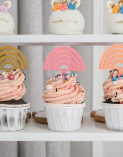 Mini toppers Arcoíris - Set 6 uds.
