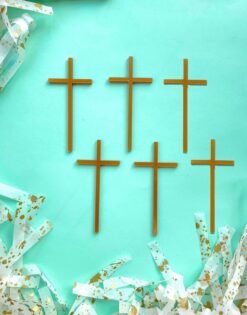 MINI TOPPER | Pack 6 Uds Cruz Fina para Frontal Tarta