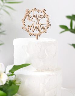 CAKE TOPPER | Nombre Personalizado Corona de Ramitas