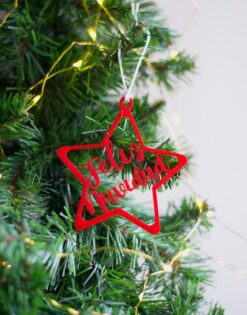 ADORNO |Estrella Feliz Navidad Roja