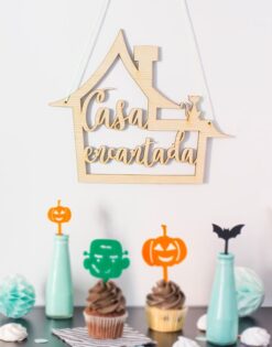CARTEL para puerta o pared Casa Encantada Halloween
