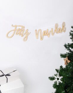 Cartel Guirnalda Feliz Navidad