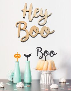 CARTEL para puerta o pared Hey Boo Halloween