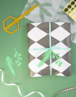 Set 6 decoración para regalos hojitas