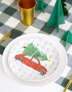 Servilletas papel coche con árbol - 16 Uds.