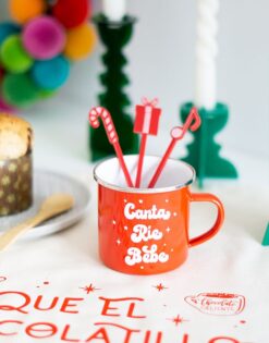 Taza navideña Canta, ríe, bebe
