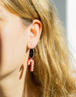 Pendientes Navideños Bastón Caramelo