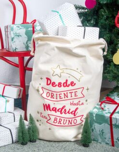Saco Navidad desde Oriente/Polo Norte personalizado nombre ciudad