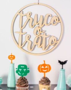 CARTEL para puerta o pared Truco o Trato Halloween Scaryknots
